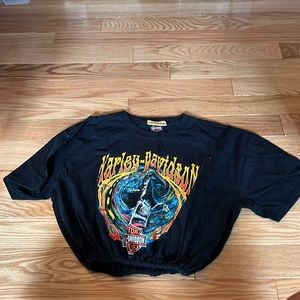 Vintage harley scrunch bottom tee